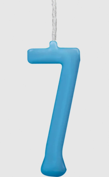 Vela Parabens Azul Numero 7 01un