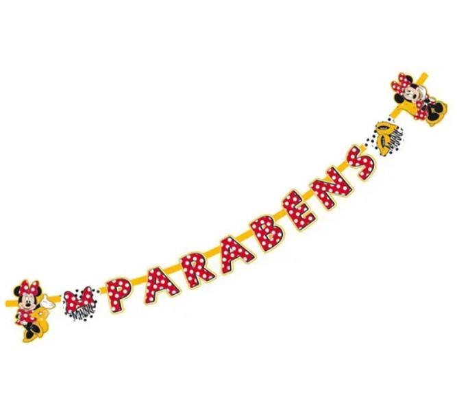 Faixa Parabens Minnie Mouse 1168924 Regina