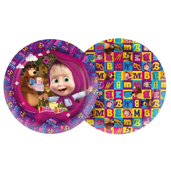 Prato Papel Red 18cm Masha E O Urso 1171860 12un Regina