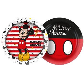 Prato Papl Red 18cm Mickey Mouse 1173910 12un Regina