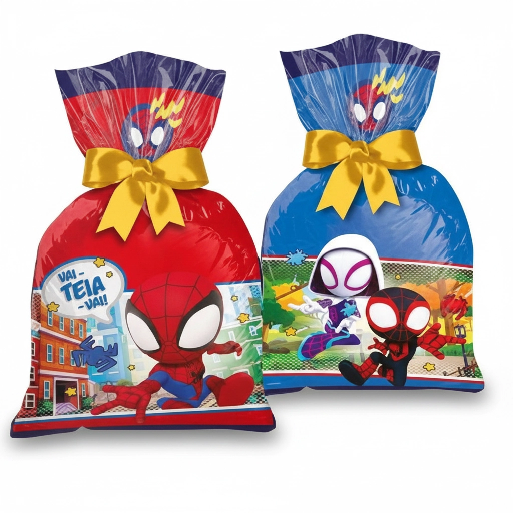 Sacola Plástica Estampa Spidey Sortidas Regina 12un