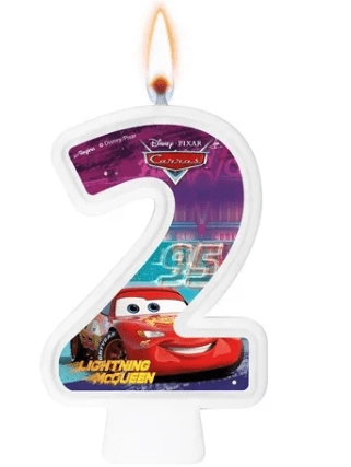 Vela Numeral Disney Carros N2 117946.2 Regina