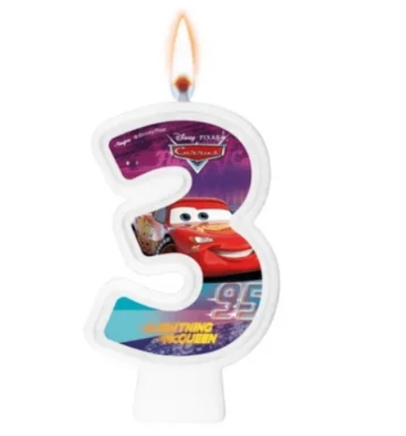 Vela Numeral Disney Carros N3 117947.0 Regina