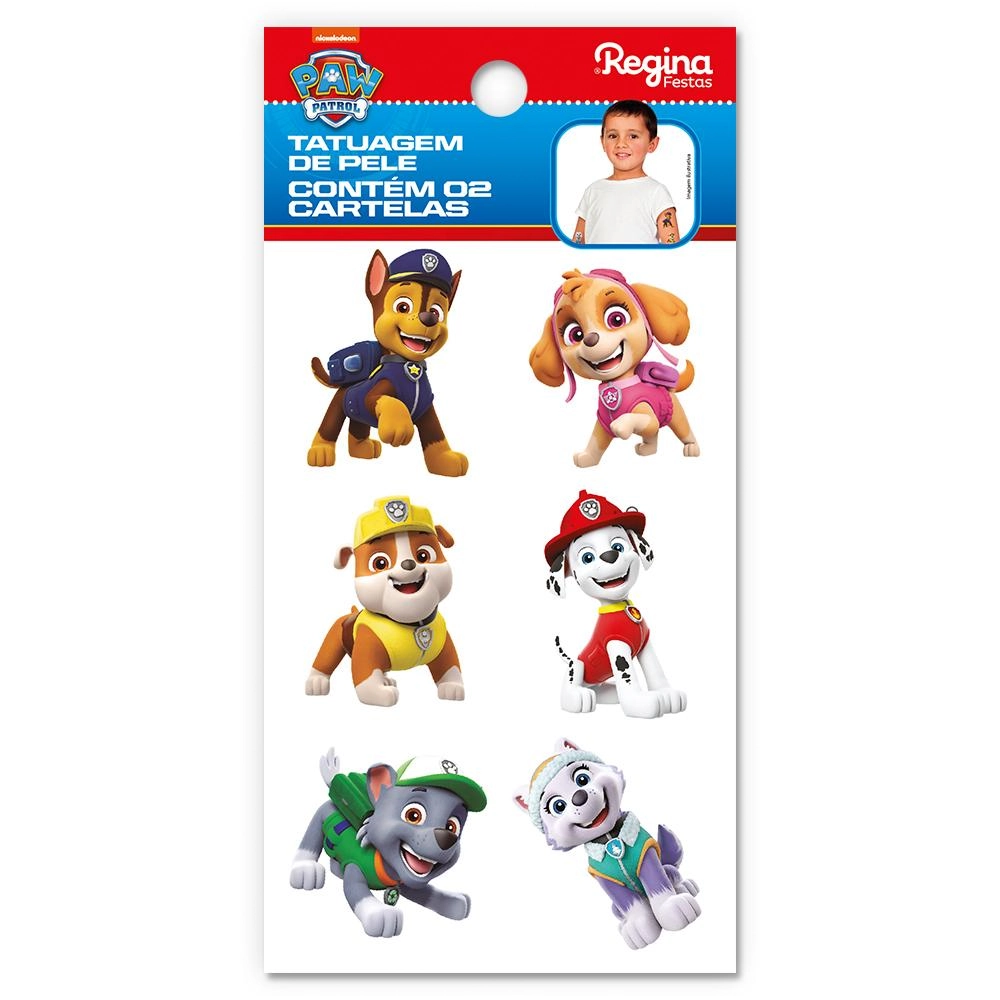 Tatuagem De Pele Patrulha Canina Core C/12 Regina