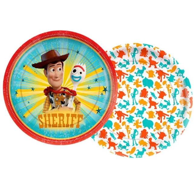 Prato Papel Red 18cm Toy Story C/8un Regina Festas