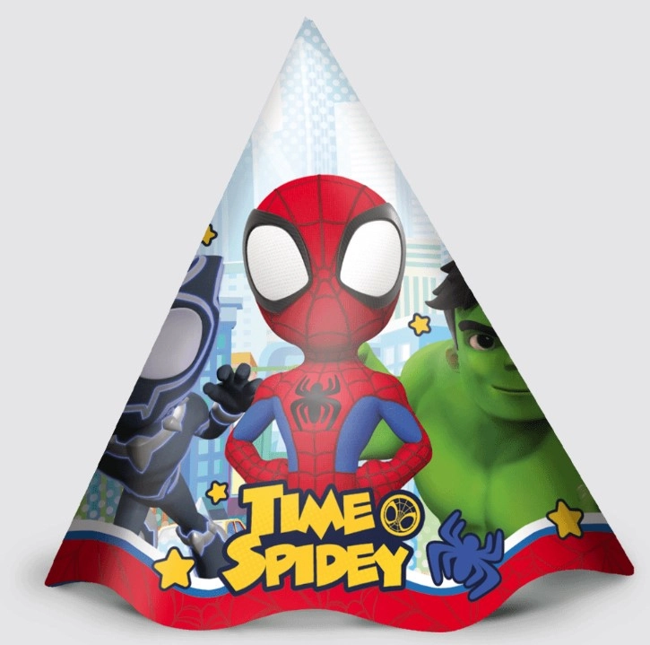 Chapeu Aniv Time Spidey C/8un Regina Festas