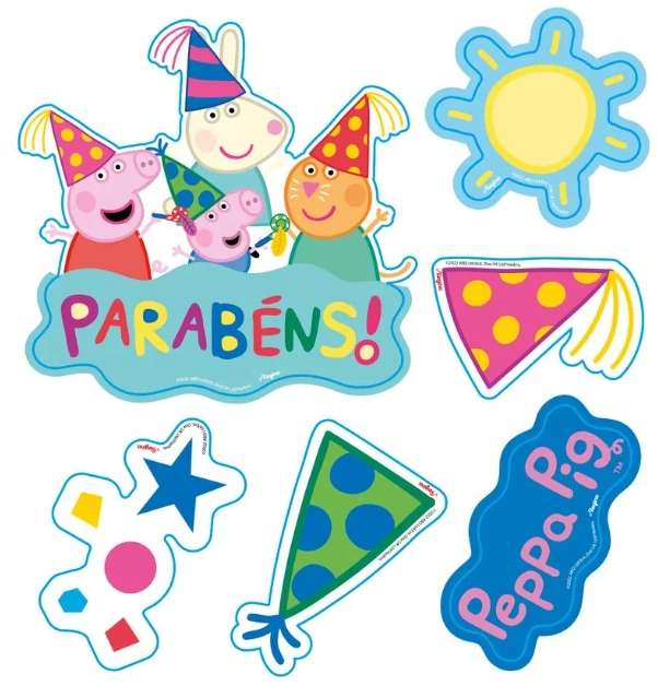 Decoração De Mesa Peppa Pig Clássica Regina 6un