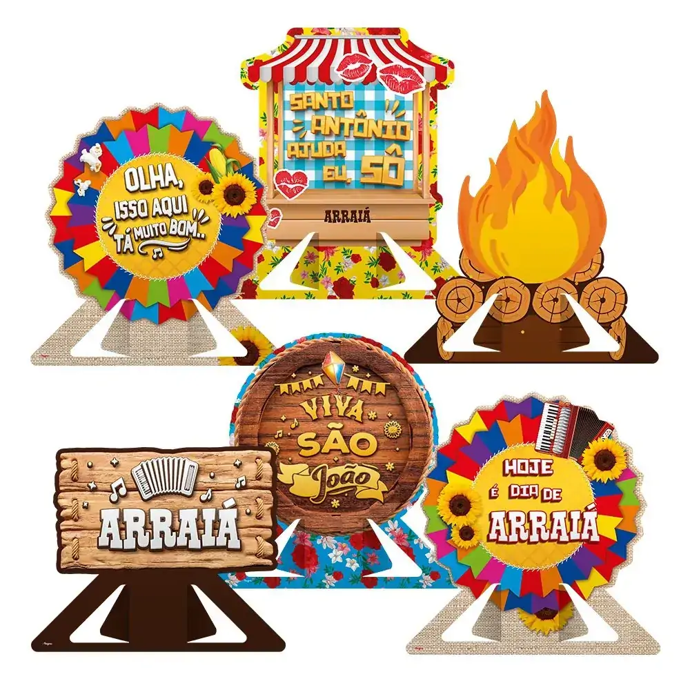 Decoração Para Bolo Motivo Arraiá Regina Festas 6un Sortidos