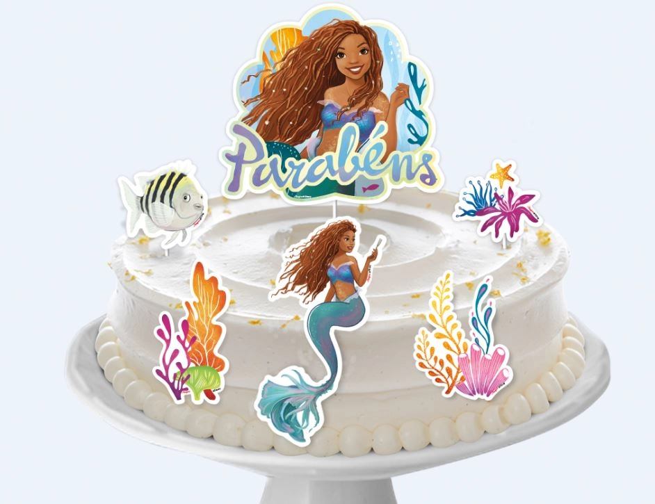 Decoracao De Bolo Pequena Sereia C/6 Regin