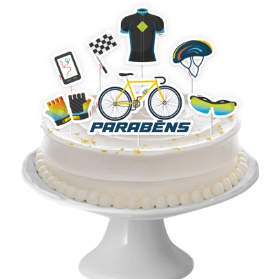 Decoracao Bolo Ciclismo C/7un Regina Festas