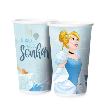 Copo Papel 180 Ml Cinderela 1161814 12un Regina
