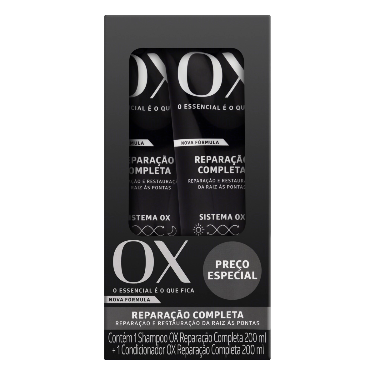 Kit Shampoo Condicionador Ox Cosméticos Reparação Completa 200ml Cada