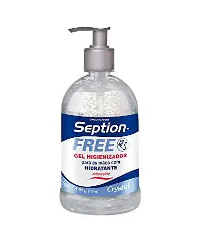 álcool Gel 70 Inpm Hidratante Seption Free Frasco 500ml