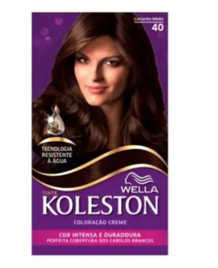 Kit Coloração Creme 40 Castanho Médio Wella Koleston