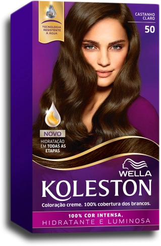 Kit Coloração Creme 50 Castanho Claro Wella Koleston