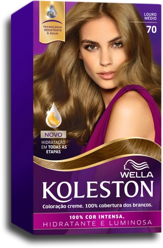 Kit Coloração Creme 70 Louro Médio Wella Koleston