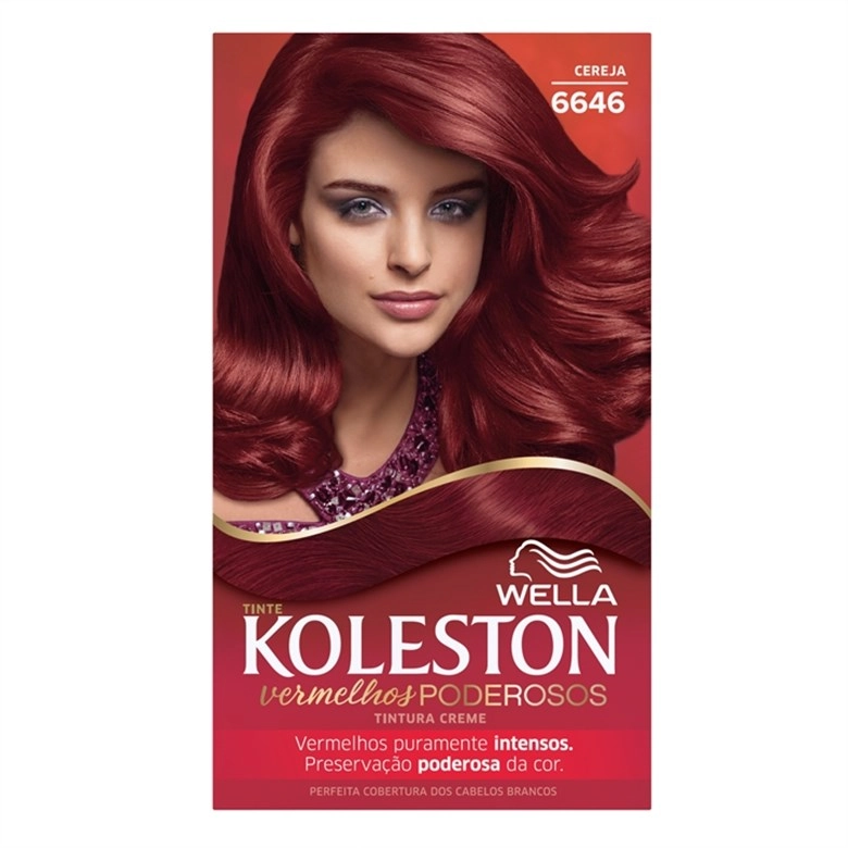 Kit Coloração Creme 6646 Cereja Wella Koleston Vermelhos Poderosos