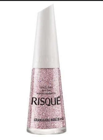 Esmalte Glitter Granulado Rosé Risqué Efeitos Blister 8ml