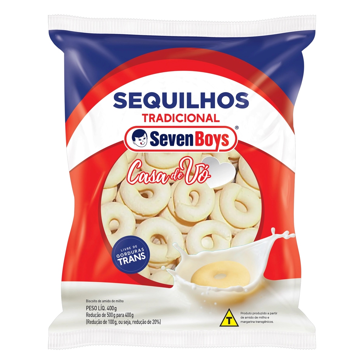 Biscoito Sequilho Tradicional Seven Boys Casa De Vó Pacote 400g