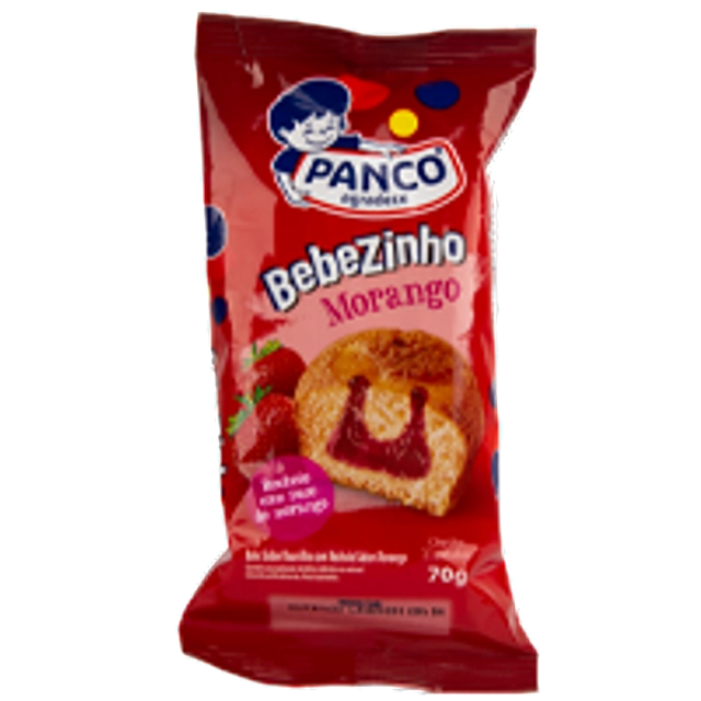 Bolinho Baunilha Recheio Morango Panco Bebezinho Pacote 70g 2 Unidades