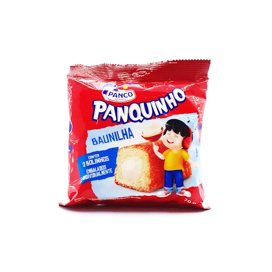 Minibolo Baunilha Recheio Creme De Baunilha Panco Panquinho Pacote 70g 2 Unidades