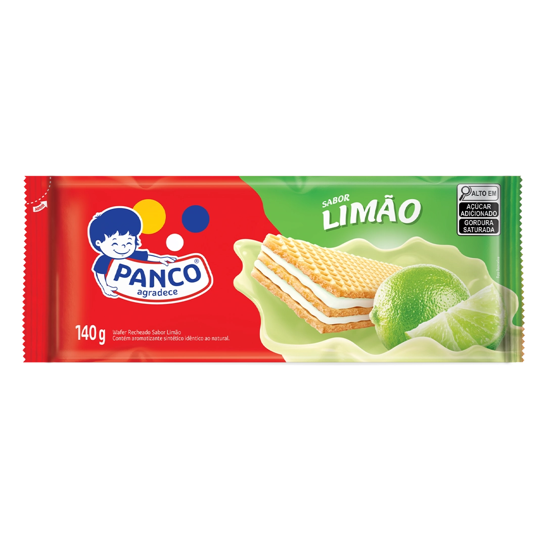 Biscoito Wafer Recheio Limão Panco Pacote 140g