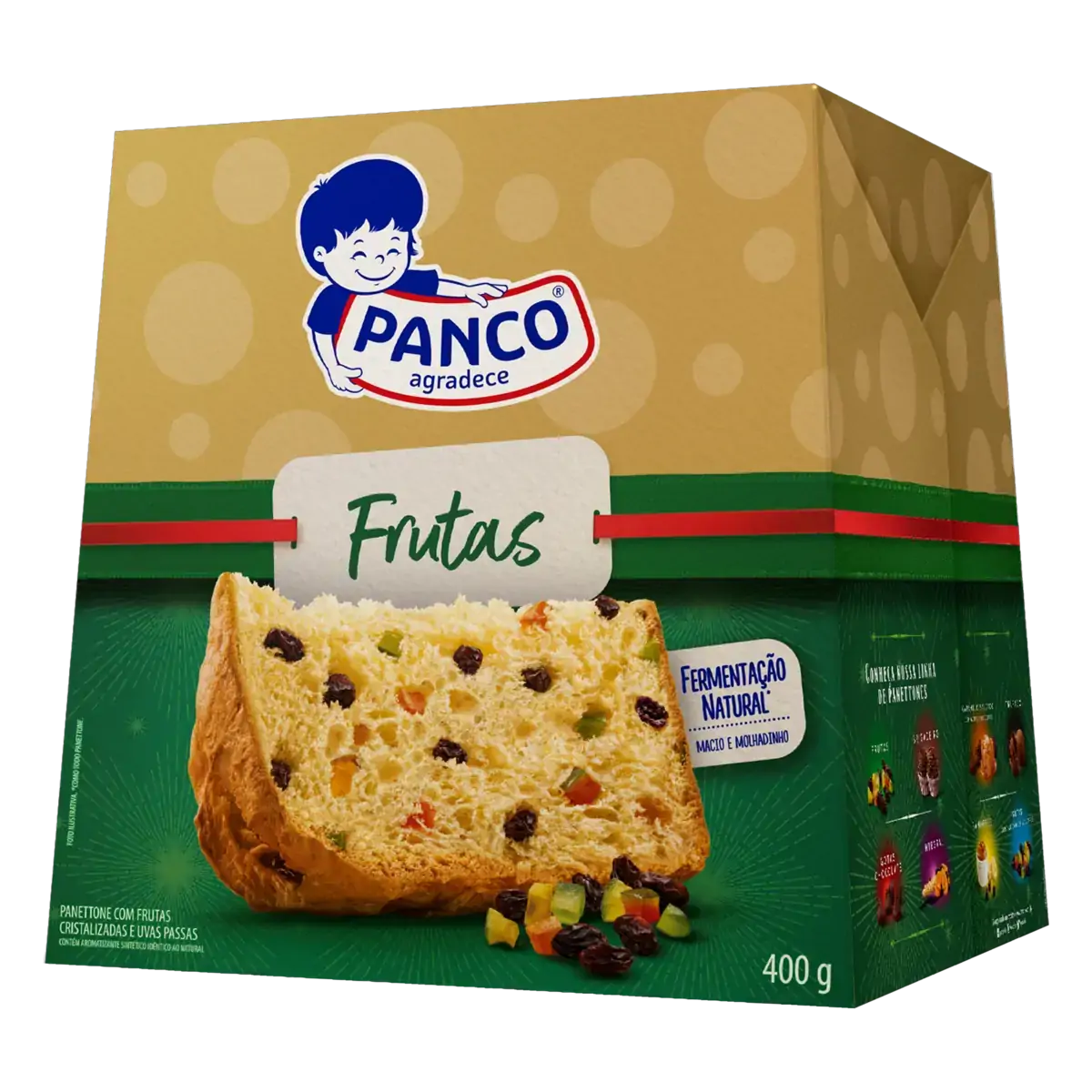 Panettone Com Frutas Cristalizadas E Uvas Passas Panco Caixa 400g