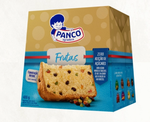 Panettone Com Frutas Cristalizadas E Uvas Passas Sem Adição De Açúcar Panco Caixa 400g