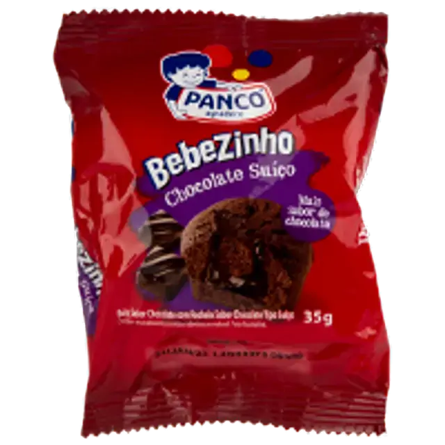 Bolo Chocolate Recheio Chocolate Suíço Panco Bebezinho Pacote 35g