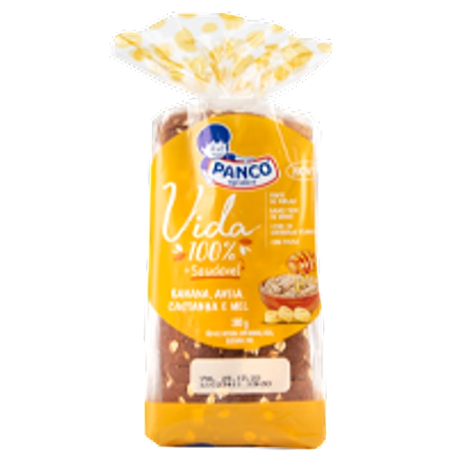 Pão Integral Banana, Aveia, Castanha E Mel Panco Vida Pacote 350g