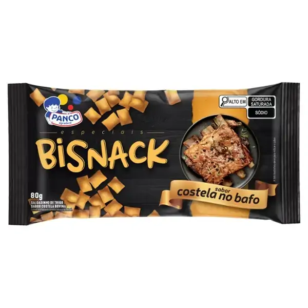 Salgadinho De Trigo Costela No Bafo Panco Bisnack Especiais Pacote 80g