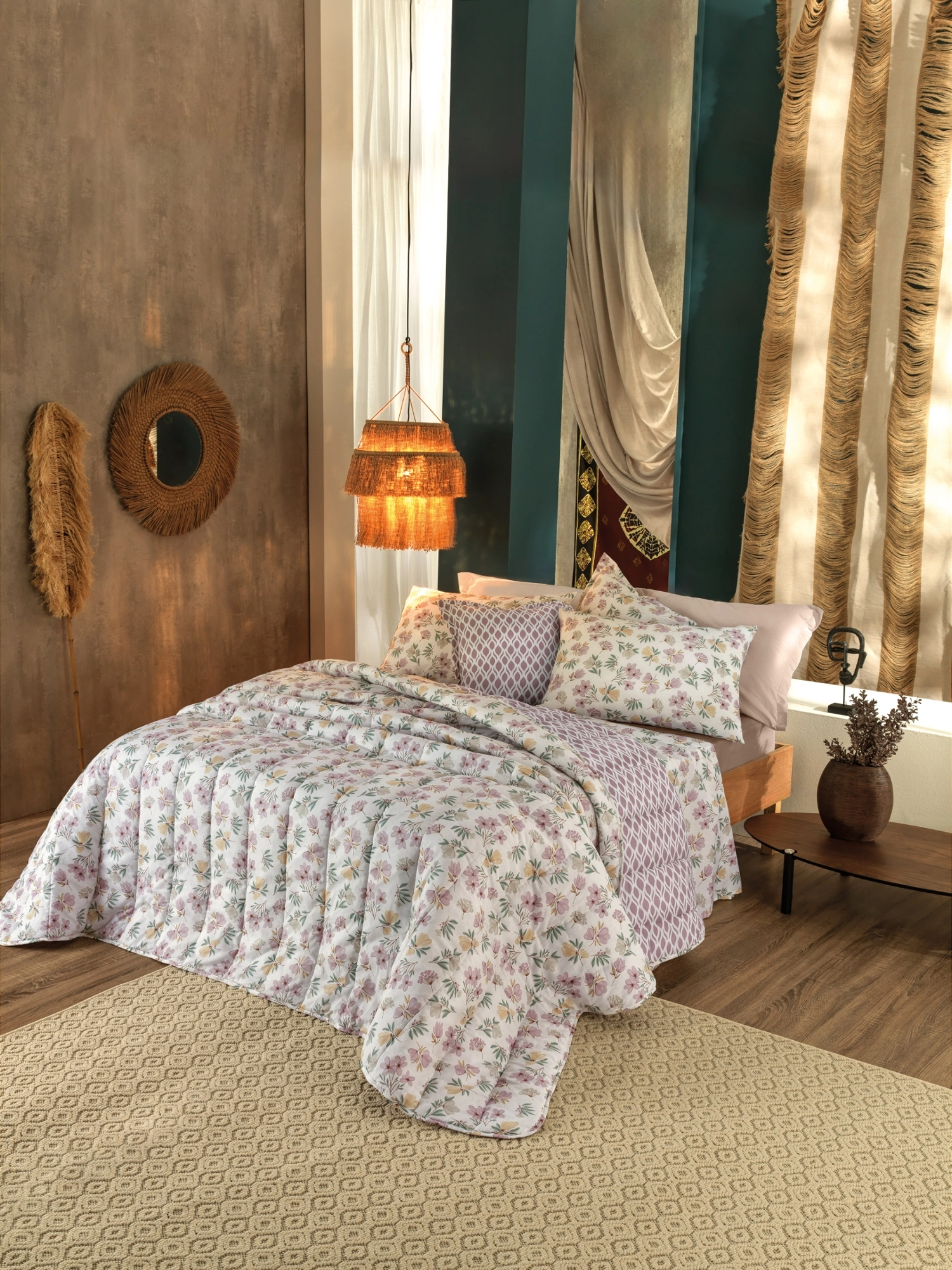 Kit Cama Crystal Casal Algodao Primaveril 3pcs 99110 Teka