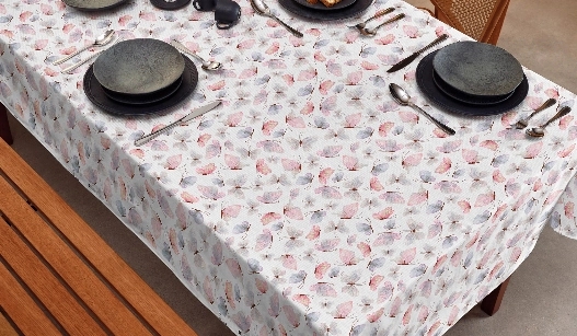 Toalha Mesa Elegance 6 Lugares Borboletas 140x220cm 882200000047360 Teka