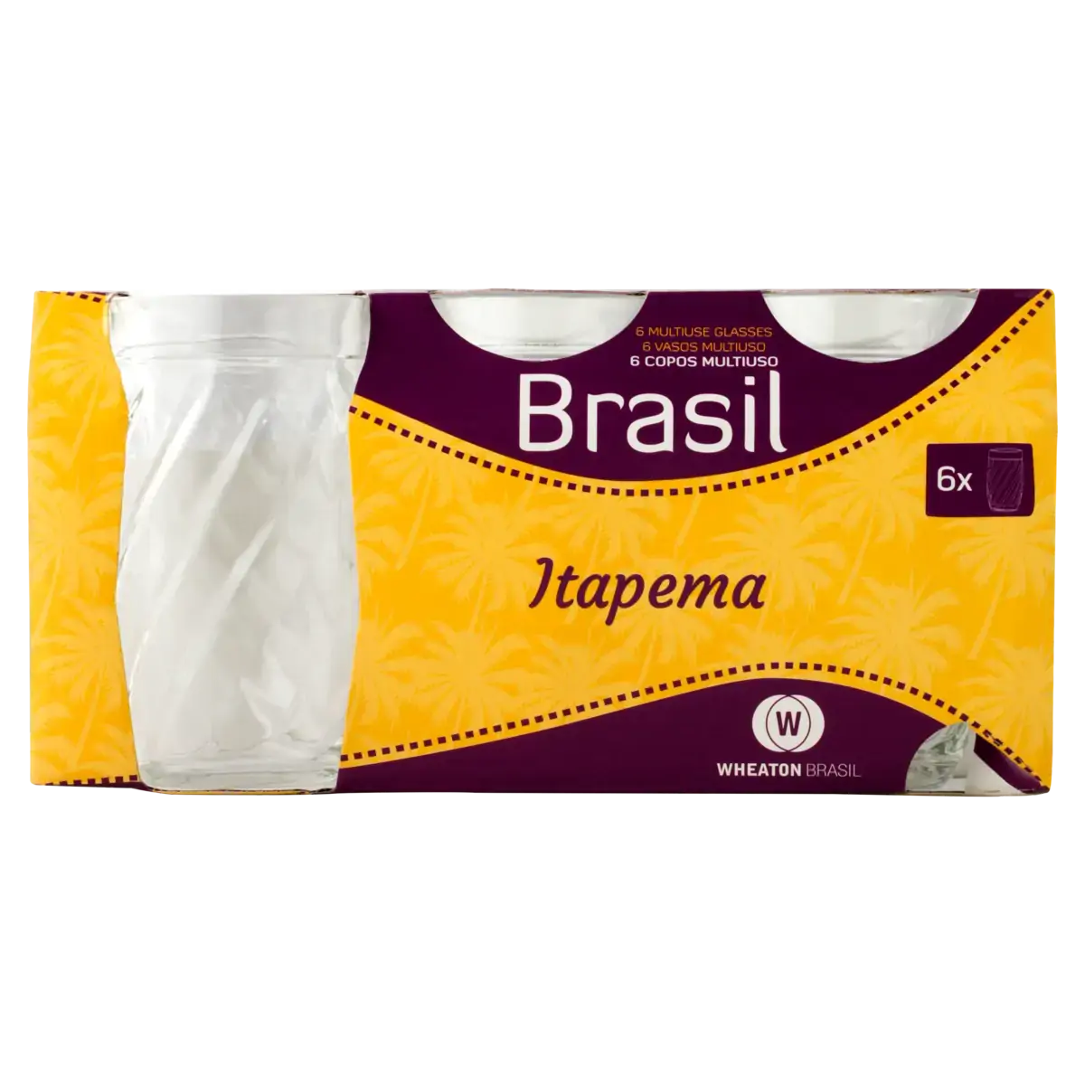 Conjunto Copo Vidro 330ml Wheaton Brasil Itapema 6 Unidades