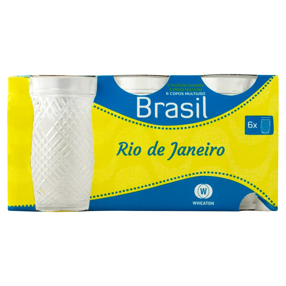 Conjunto Copo Vidro 330ml Wheaton Brasil Rio De Janeiro 6 Unidades