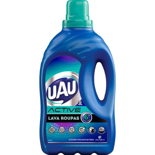Lava Roupas Líquido Roupas Brancas E Coloridas Uau Active Frasco 3l