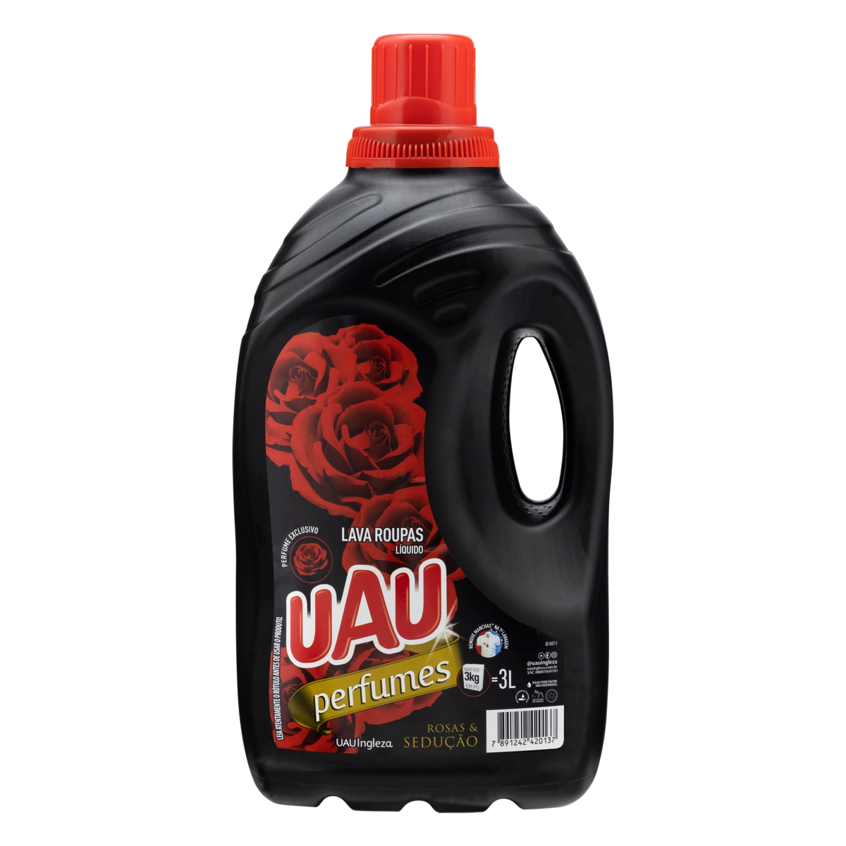 Lava Roupas Líquido Rosas Sedução Uau Perfumes Frasco 3l