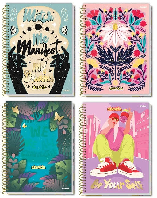 Caderno Espiral Universitário Capa Dura 20 Matérias Atrevida Credeal 400 Folhas