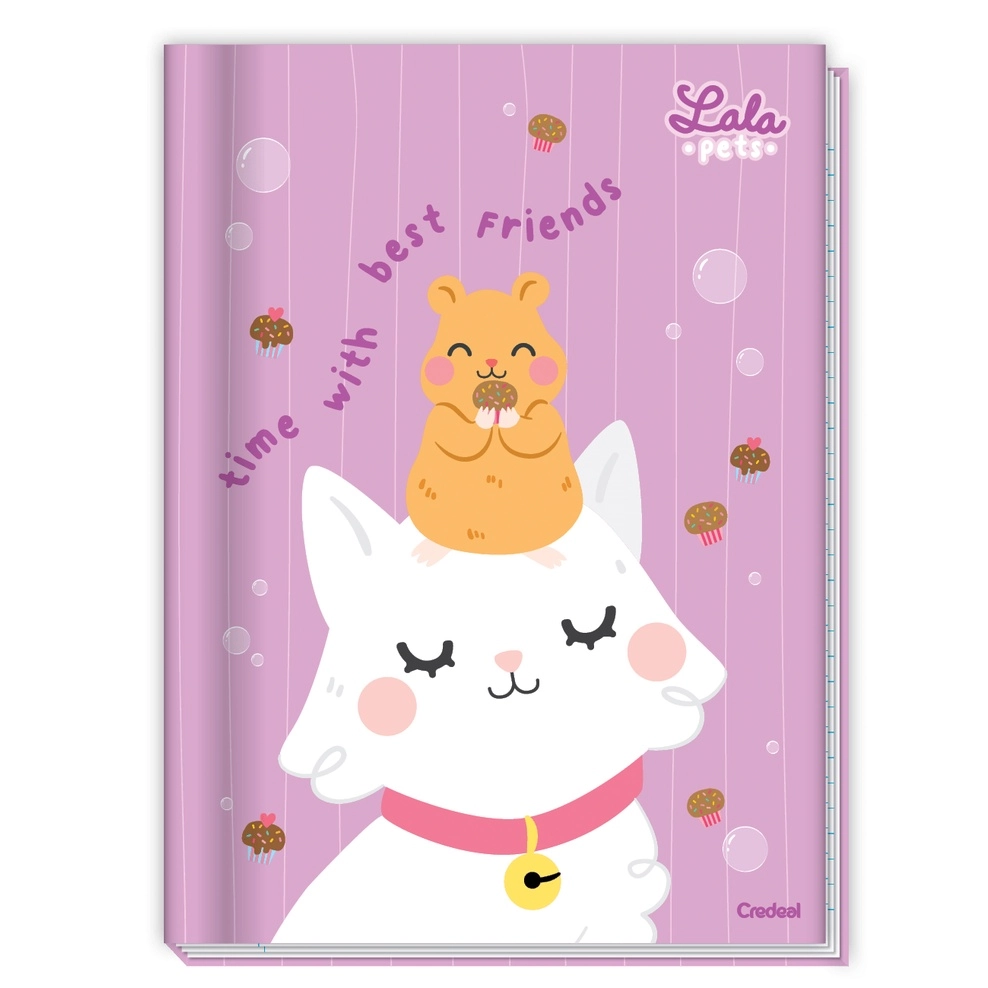 Caderno 1/4 Capa Dura Costurado 80 Folhas