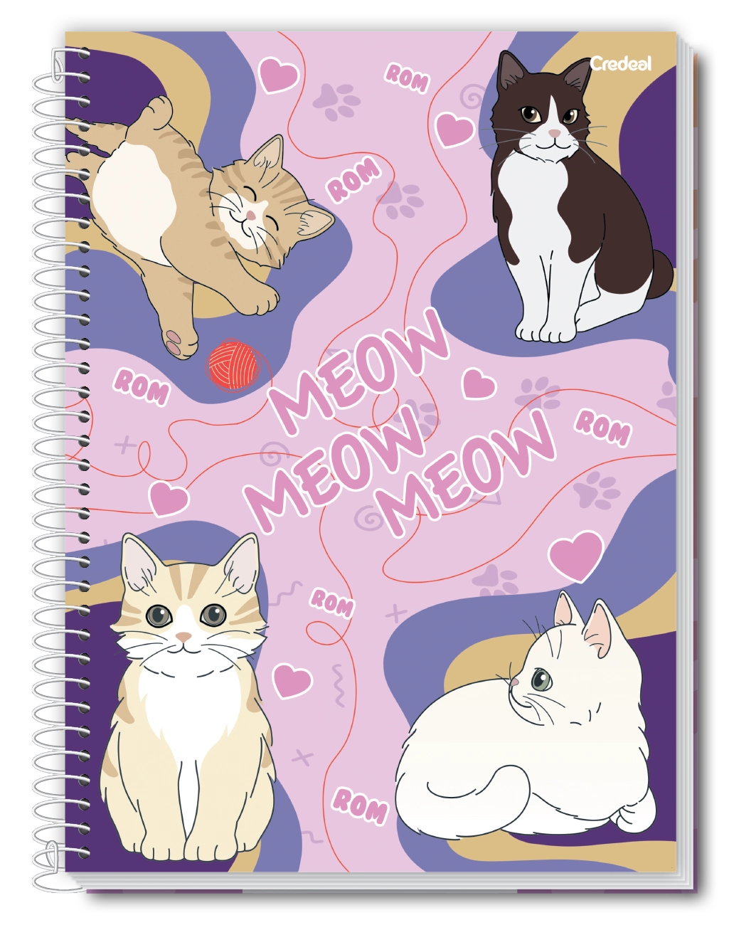 Caderno Espiral Capa Dura Pet Fun Credeal 160 Folhas