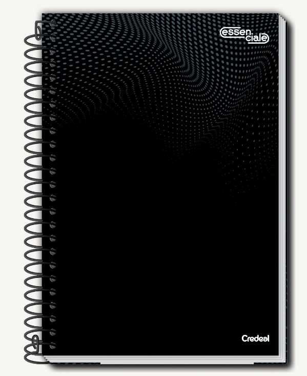 Caderno Univ.1m 80f Essenciale Preto