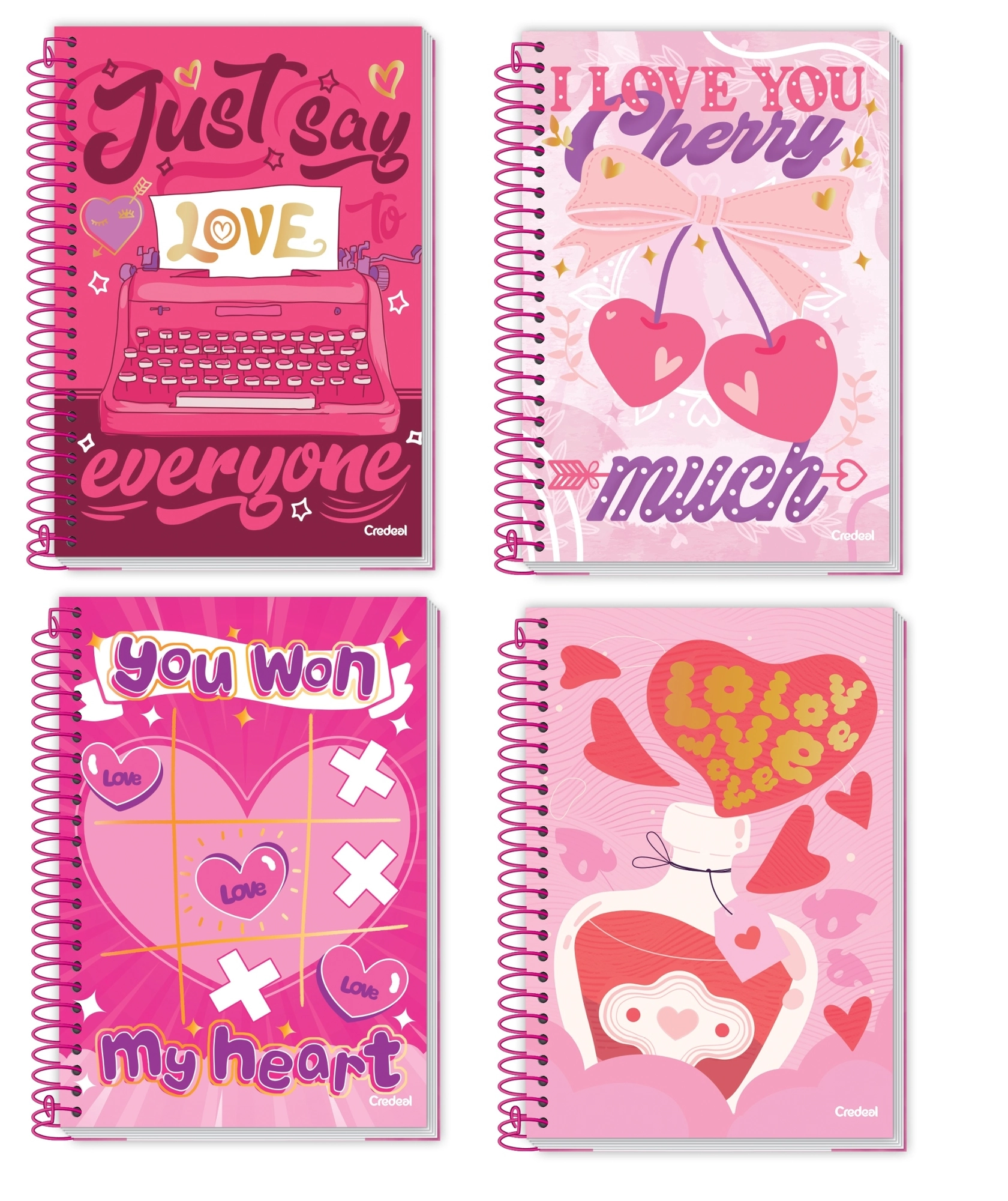 Caderno 20 Mat. 400 Fls Love Credeal