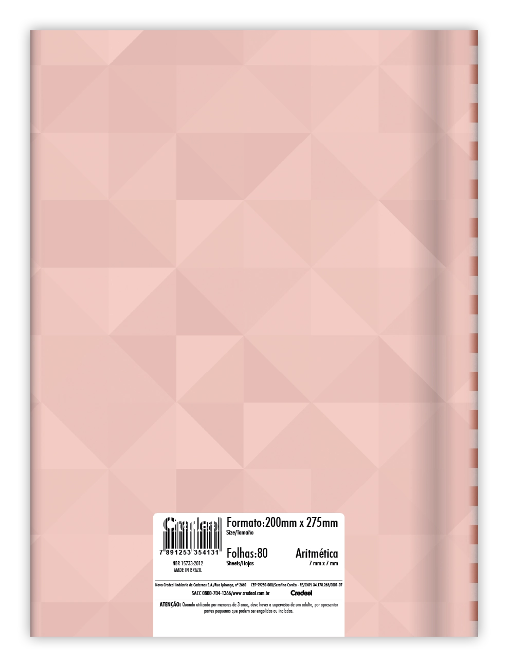 Caderno Broch Univ Cd Matematica 7x7 80f Feminino 354131 Credeal