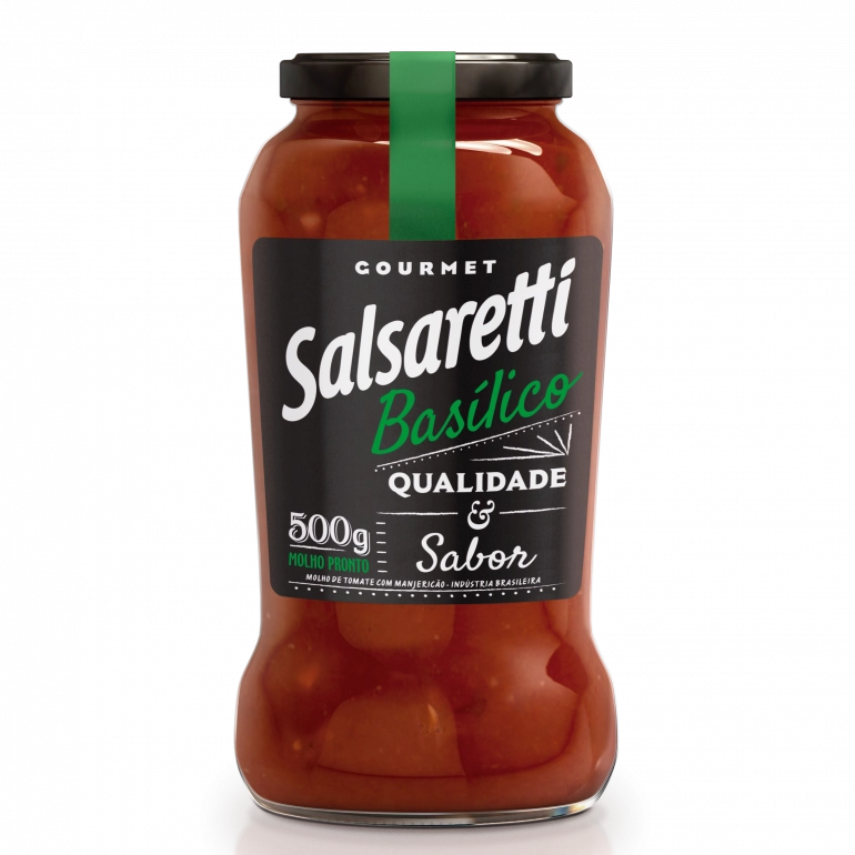 Molho De Tomate Basílico Salsaretti Gourmet Vidro 500g