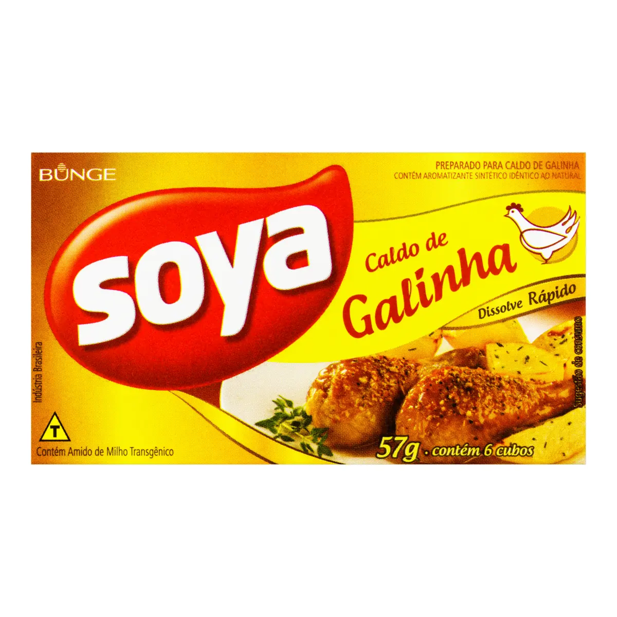 Tempero Tablete De Caldo De Galinha Soya Caixa 57g 6 Unidades