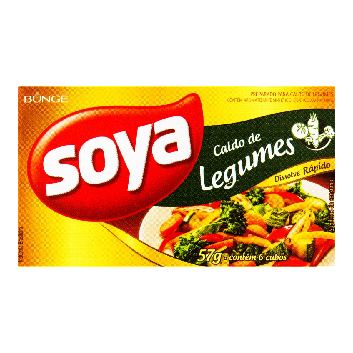 Tempero Tablete De Caldo De Legumes Soya Caixa 57g 6 Unidades