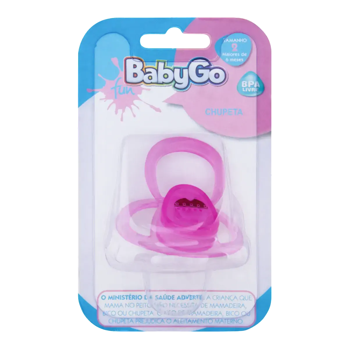 Chupeta Ortodôntica Rosa Babygo Fun N 2