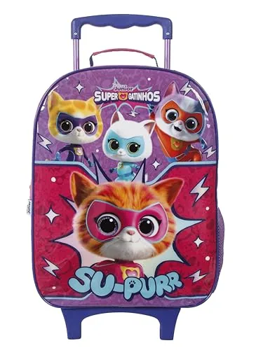 Mala Escolar G C/ Rodinhas Easy Super Gatinhos 49332