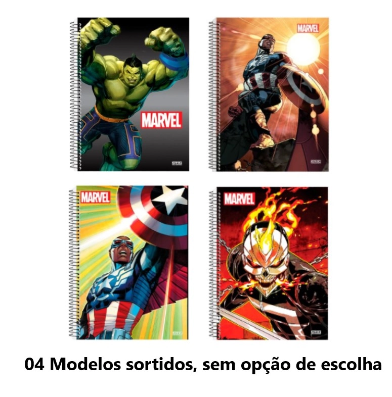 Caderno 10x1 Capa Dura Marvel 200fls 79382