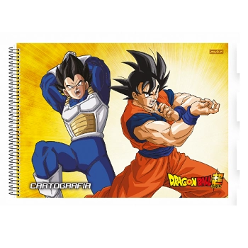 Caderno Sao Domingos Cartografia Capa Dura C/adesiv Drag Bal 60folhas